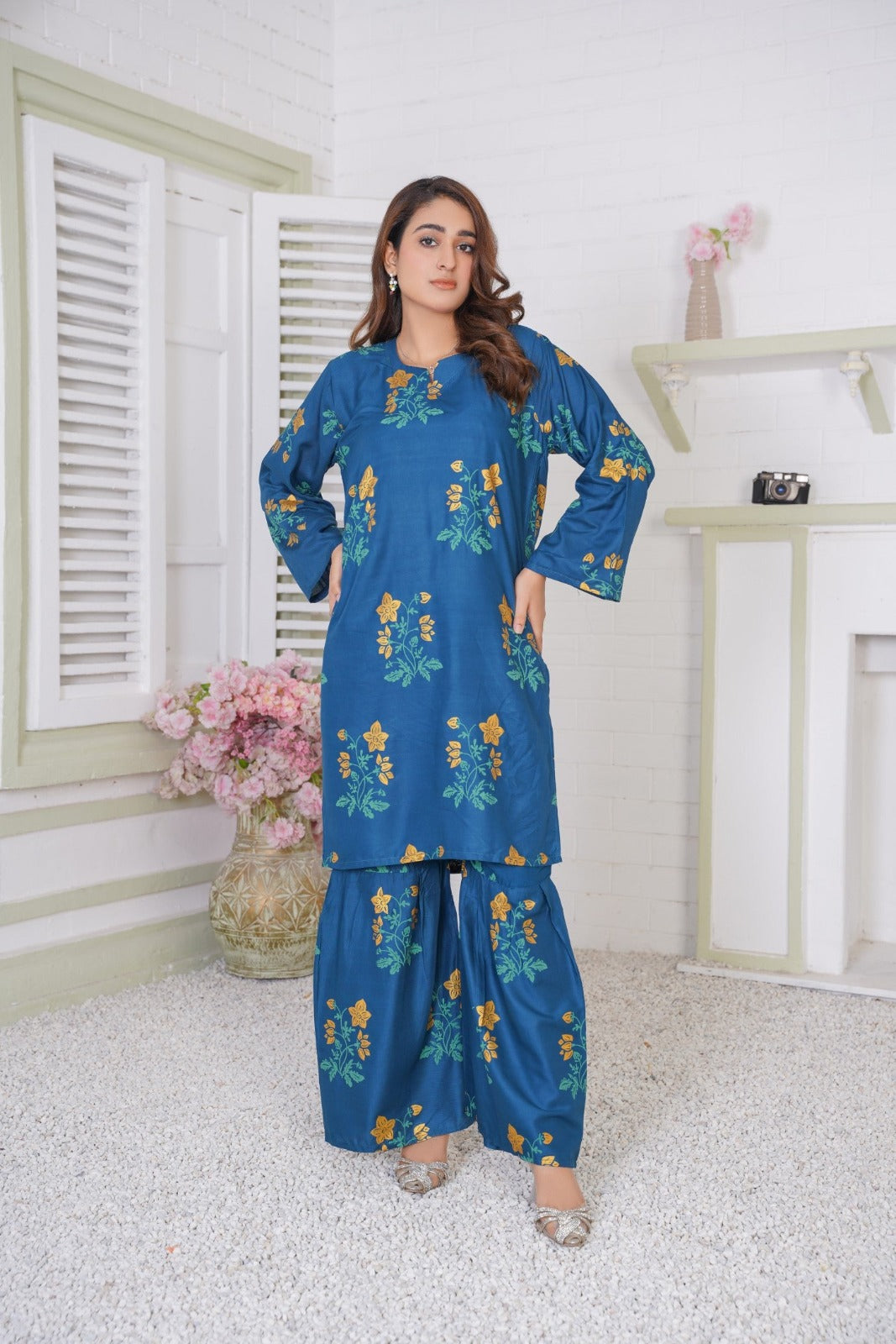 Fancy Linen printed Sharara Two pieces For Girls