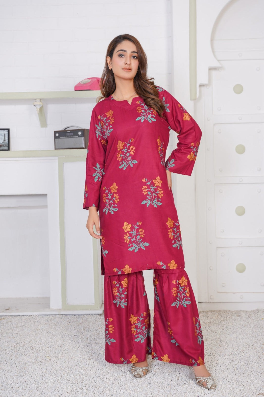 Fancy Linen printed Sharara Two pieces For Girls