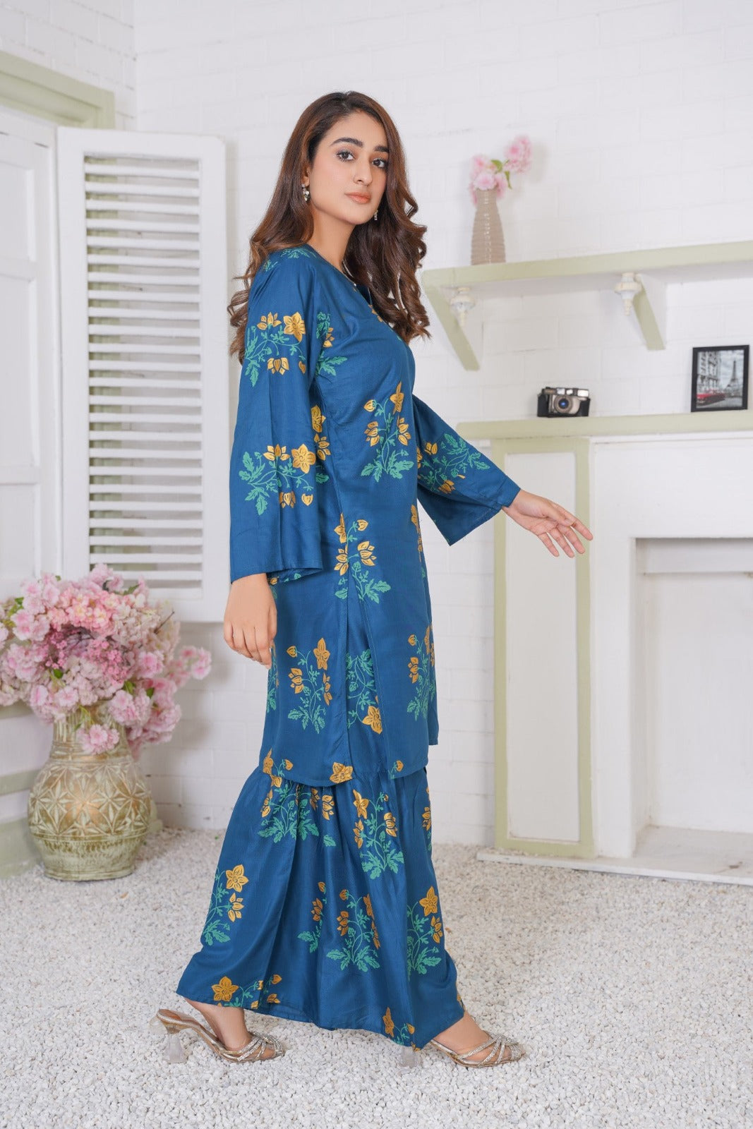 Fancy Linen printed Sharara Two pieces For Girls